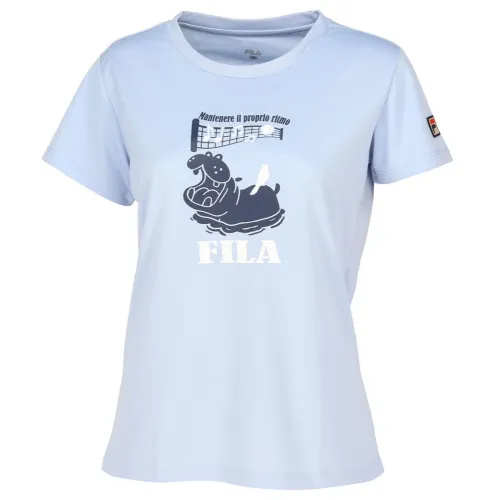 FILA T Shirts Women's Blue Crew Neck Moderate