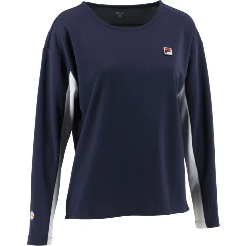 FILA Tennis Tops Women's Marine Blue Crew Neck Moderate