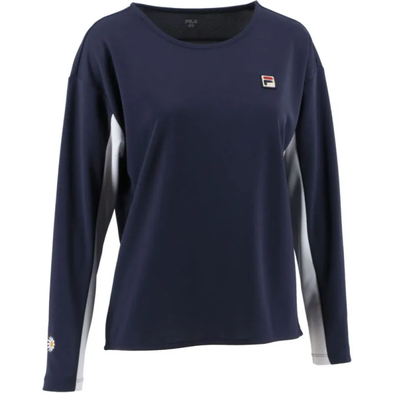 FILA Tennis Tops Women's Marine Blue Crew Neck Moderate
