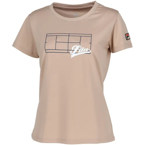 FILA T Shirts Women's Brown Crew Neck Moderate