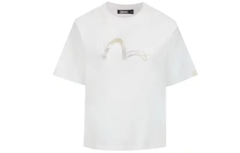 EVISU Crop Tops Women's Crew Neck Moderate