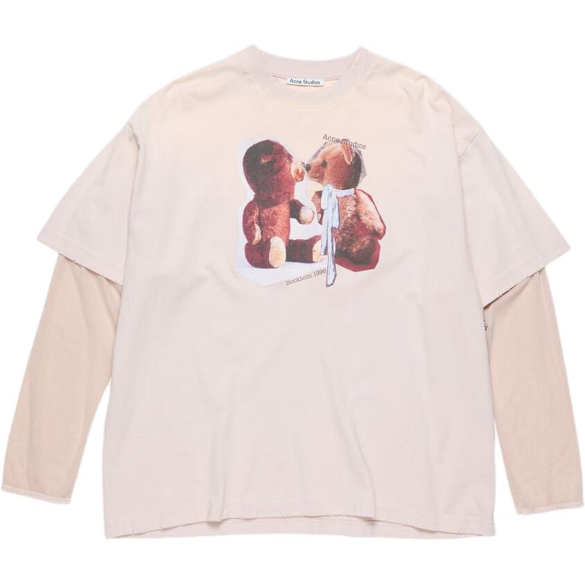 Женская футболка Acne SS25 (пурпурно-розовая)