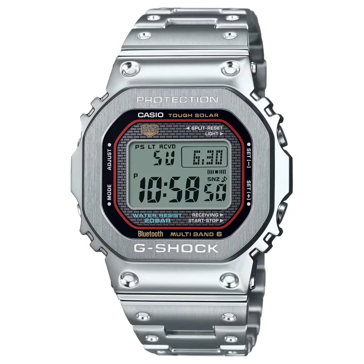 CASIO 5000 Collection 200m Waterproof Solar Quartz Movement Stainless Steel Strap Watch