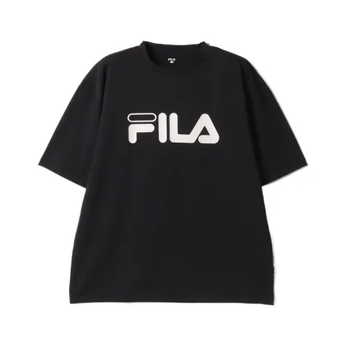 FILA T Shirts Men's Black Crew Neck Moderate