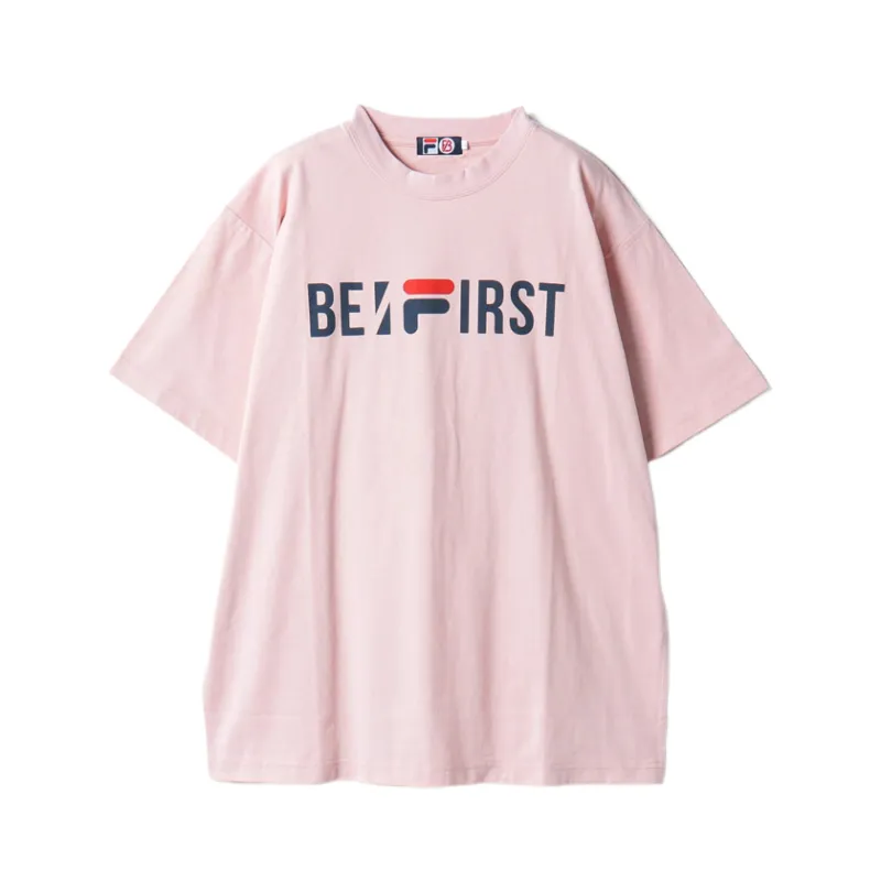 FILA T Shirts Men's Pink Crew Neck Moderate Straight Fit