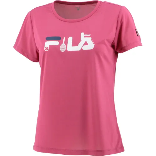 FILA T Shirts Women's Pink Crew Neck Moderate