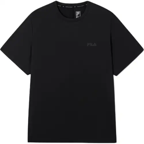 FILA T Shirts Unisex Classic Black Crew Neck Moderate Straight Fit