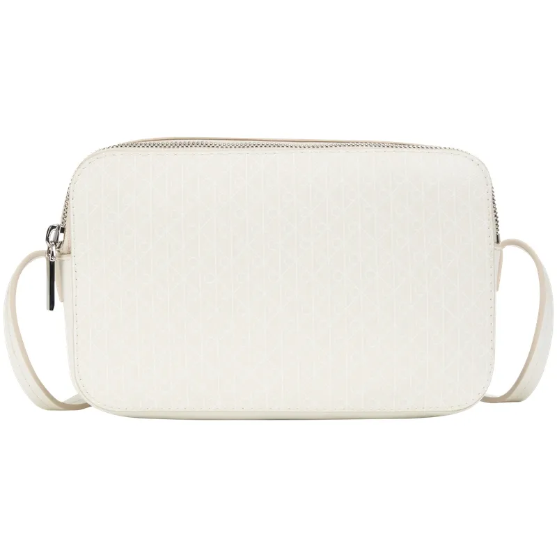 CALVIN KLEIN Coated Fabric Shoulder Bag Small Women's Lily White