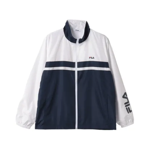 FILA Jackets Men's White Stand Collar Moderate Other