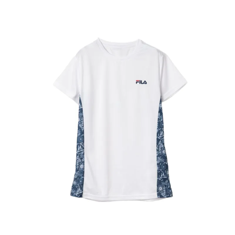 FILA T Shirts Women's White Crew Neck Moderate Straight Fit