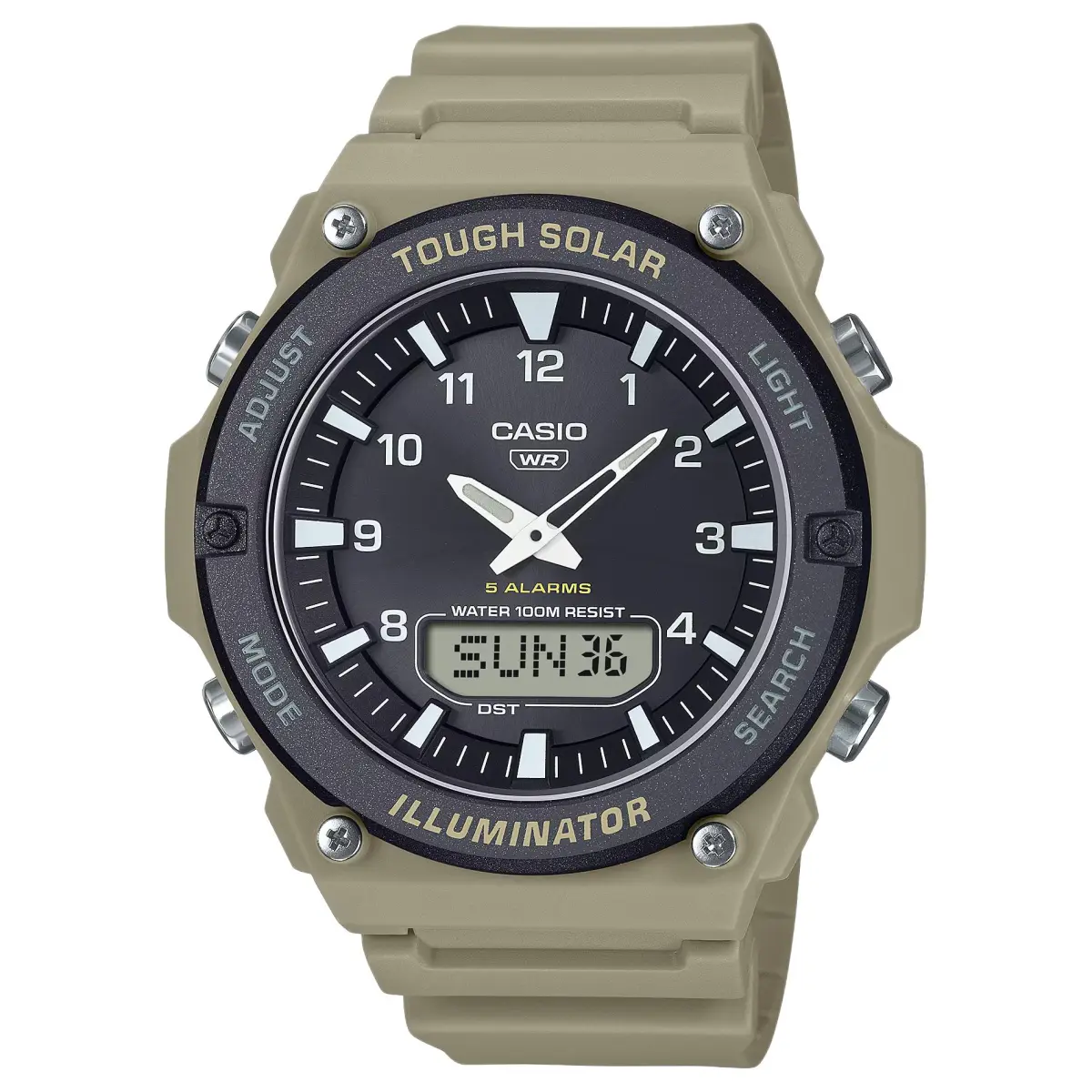 CASIO G SHOCK Solar Quartz Movement Resin Strap Watch Men's Watches Black Dial