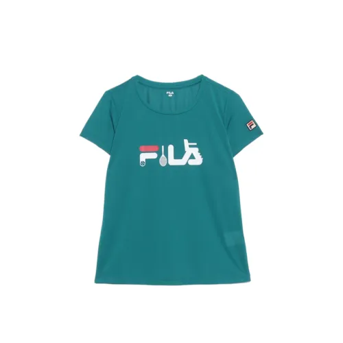 FILA T Shirts Women's Dark Green Crew Neck