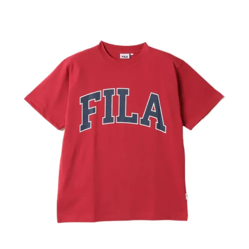 FILA T Shirts Men's Red Crew Neck Moderate Straight Fit