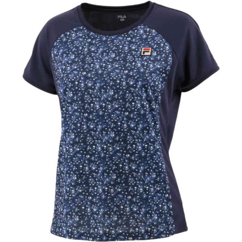 FILA T Shirts Women's Marine Blue U Neck