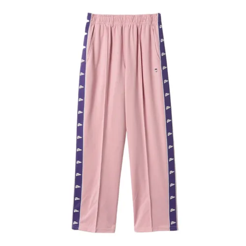 FILA Casual Pants Women's Pink Moderate Straight Fit Pants