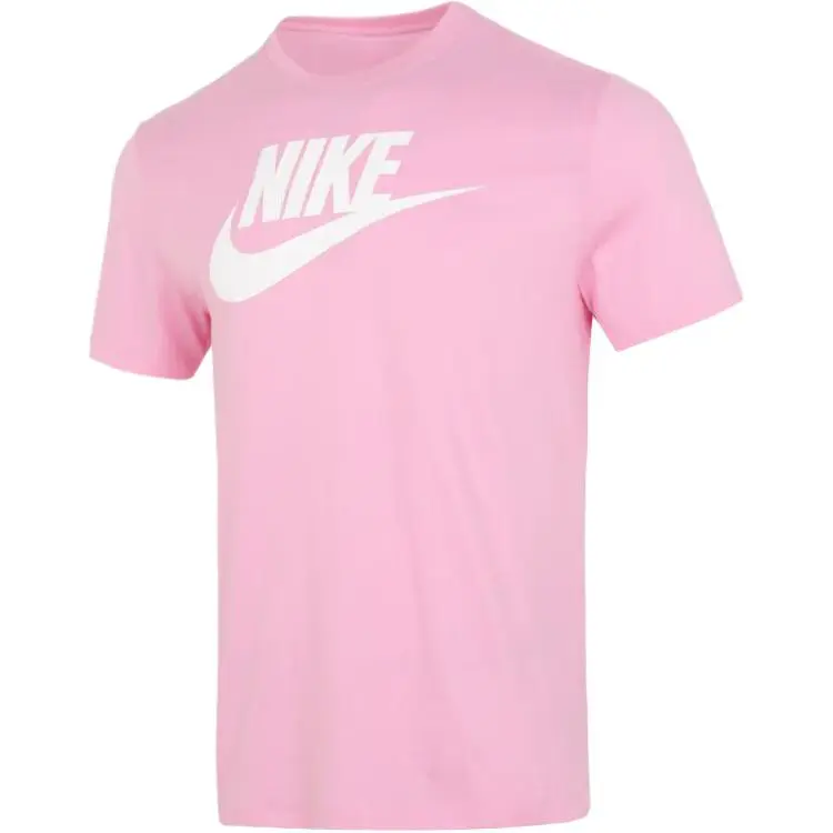 Nike T-Shirts Men's Pink Crew Neck Moderate
