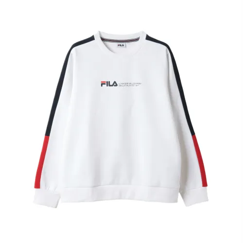 FILA Sweatshirts Unisex White Crew Neck Moderate
