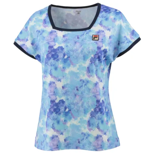 FILA Tennis Tops Women's Blue Square Collar Moderate