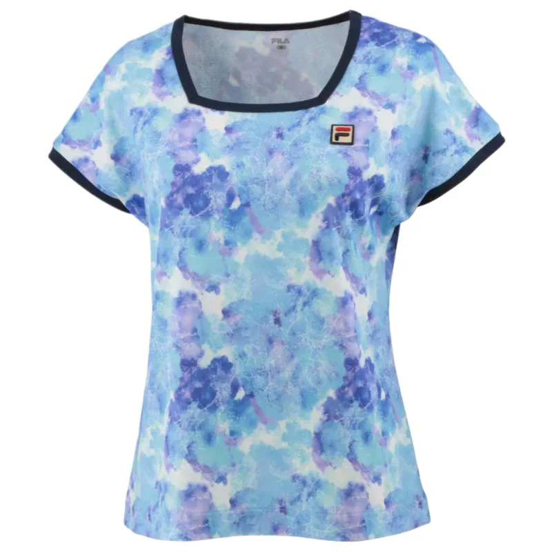 FILA Tennis Tops Women's Blue Square Collar Moderate