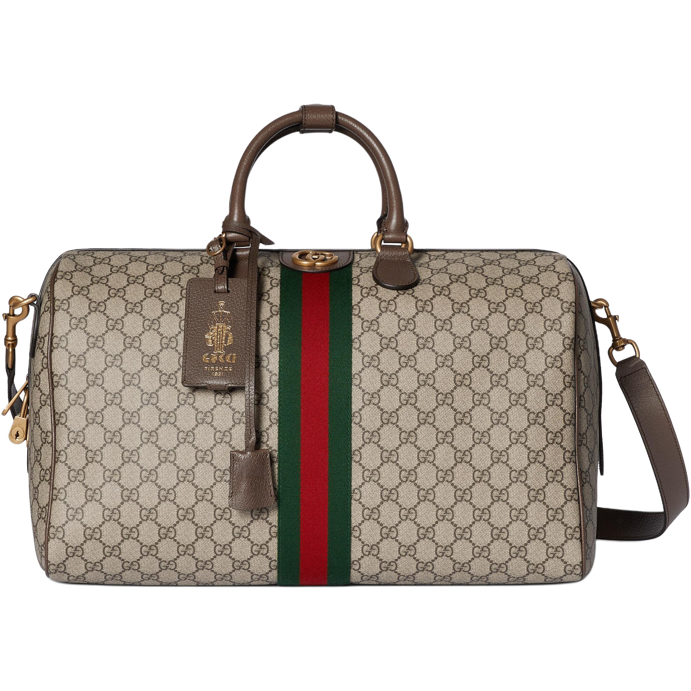 Мужская дорожная сумка Gucci Savoy (бежево-коричневая)