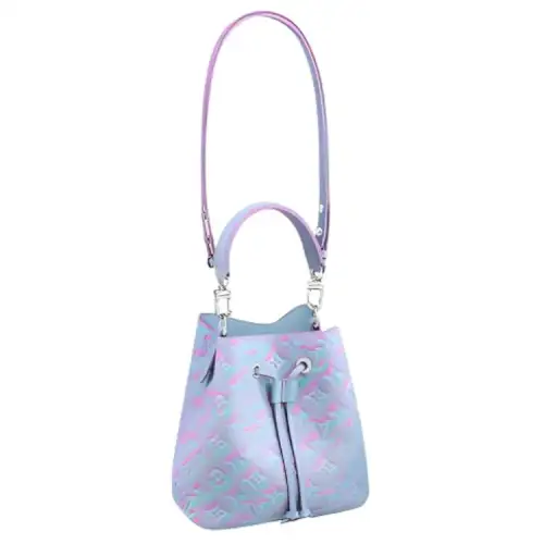 LOUIS VUITTON NéoNoé Embossed Cow Leather Shoulder Bag, Crossbody Bag, Handbag Mini Women's Blue