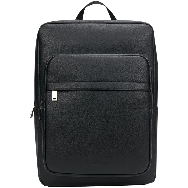 CALVIN KLEIN Business Commuting Synthetic Material Patchwork Fabric Backpack Men's Space Black
