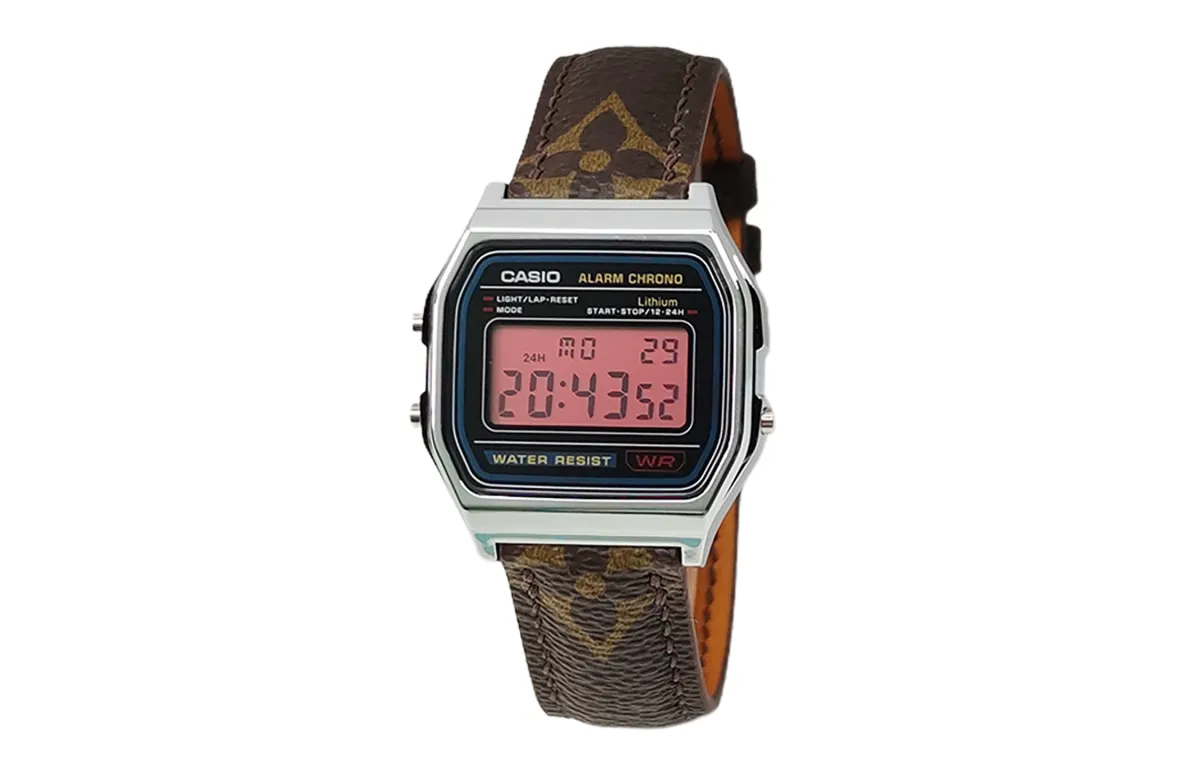 CASIO Quartz Movement Leather Strap Watch Unisex Black Dial