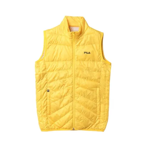 FILA Golf Collection Vests Men's Yellow Stand Collar Moderate