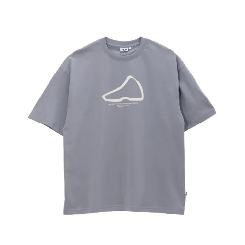 FILA T Shirts Men's Gray Crew Neck Moderate Straight Fit