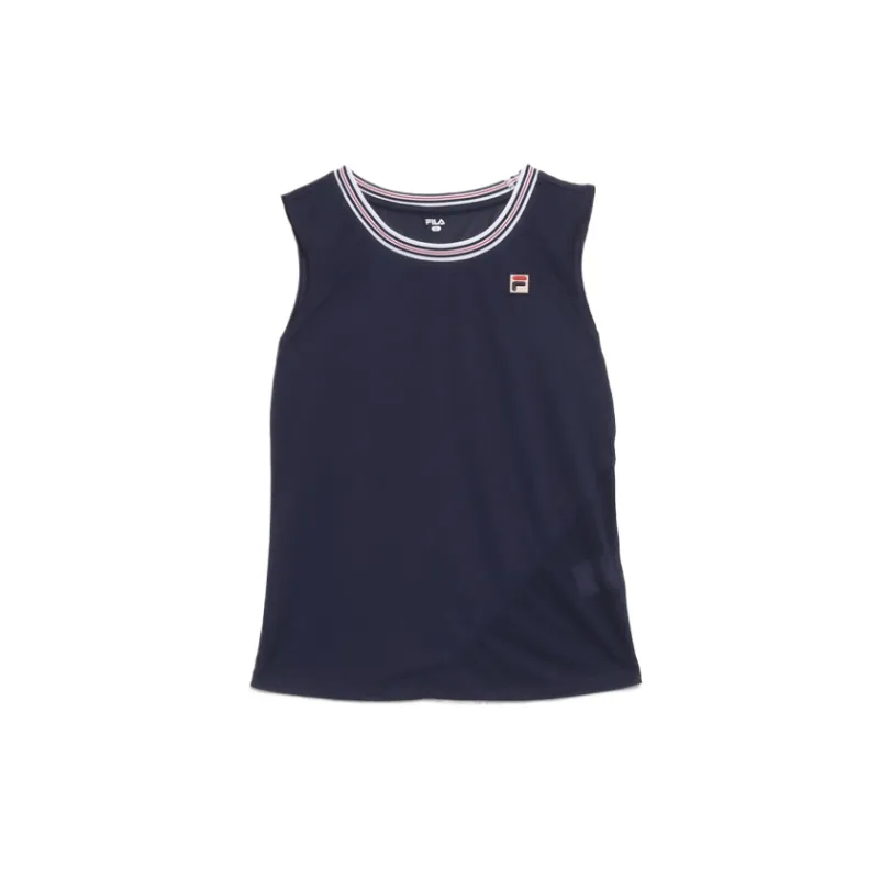 FILA Tennis Tops Women's Marine Blue Crew Neck Moderate