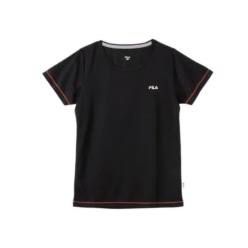 FILA T Shirts Women's Black Crew Neck Moderate