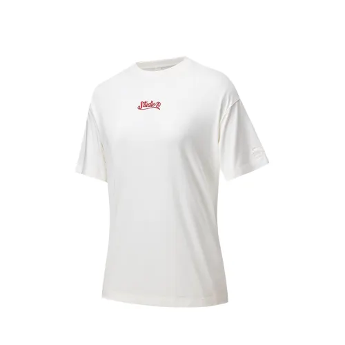 ANTA T Shirts Women's Ivory White Crew Neck Thin Other