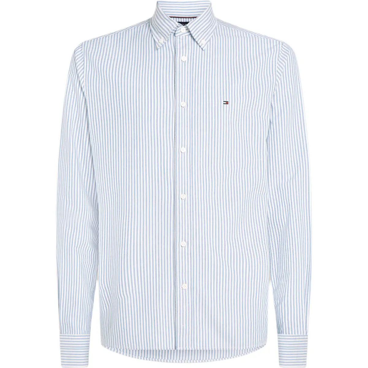 Tommy Hilfiger Shirts Men's Blue White Stripes Pointed Collar Moderate Other