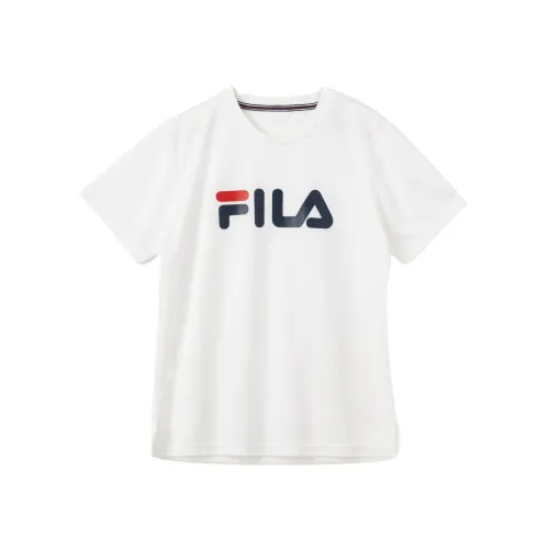 FILA T Shirts Women's White Crew Neck Moderate