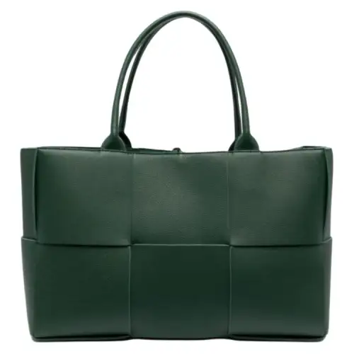 Bottega Veneta Arco Solid Color Cow Leather One Shoulder Handbag Women's Green