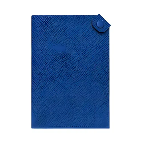 HERMES Tarmac Cow Leather Passport Holder Women's O8 Bleu & Royal Blue & Royal Blue