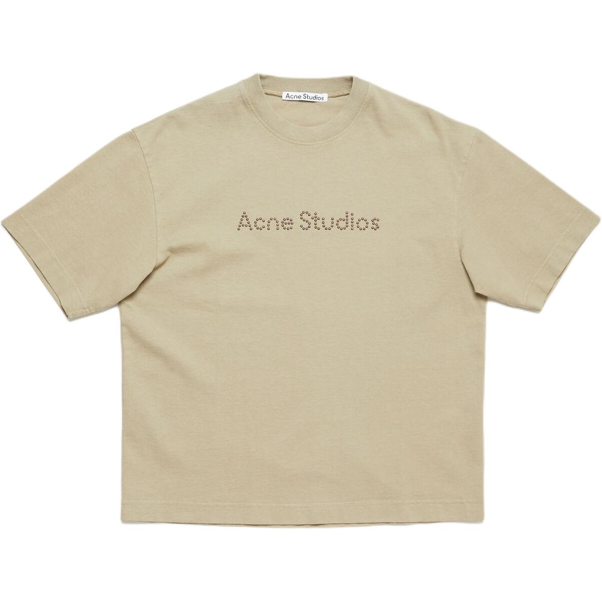 Мужская футболка Acne Acne Studios LogoT (светло-бежевый)