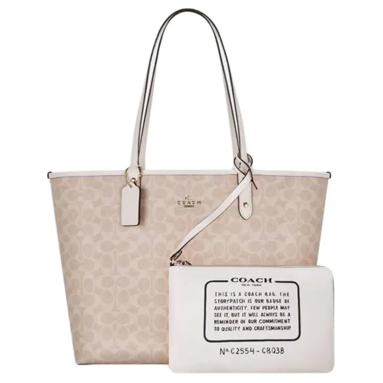 COACH City PVC Tote Bag, Shopping Bag, Handbag, Shoulder Bag Large Women's Khaki