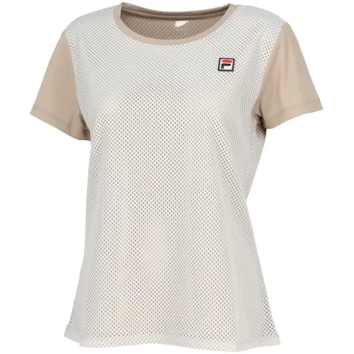 FILA Tennis Tops Women's Beige Crew Neck Moderate