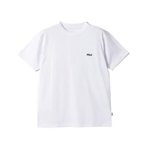 FILA T Shirts Men's White Crew Neck Moderate Straight Fit