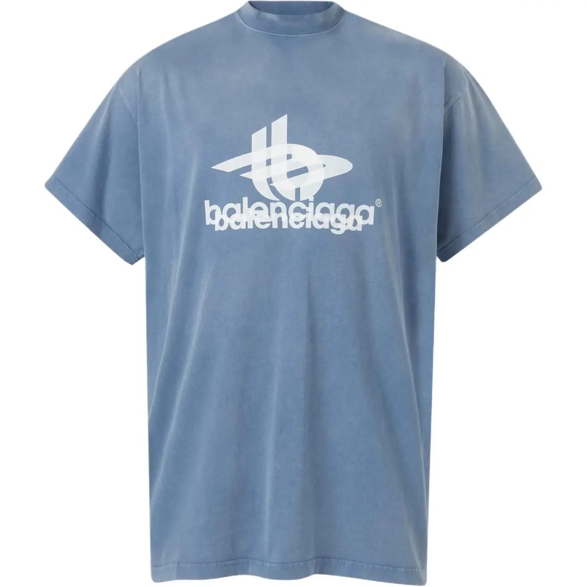Balenciaga T Shirt Loose Fit Unisex Blue
