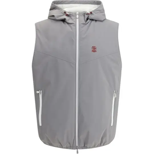 Brunello Cucinelli Zip Up Hooded Vest