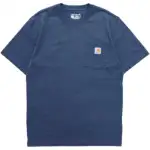 Carhartt T Shirts Men's Dark Blue Crew Neck Moderate Straight Fit