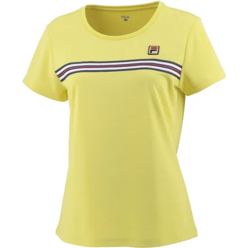 FILA T Shirts Women's Yellow Crew Neck Moderate