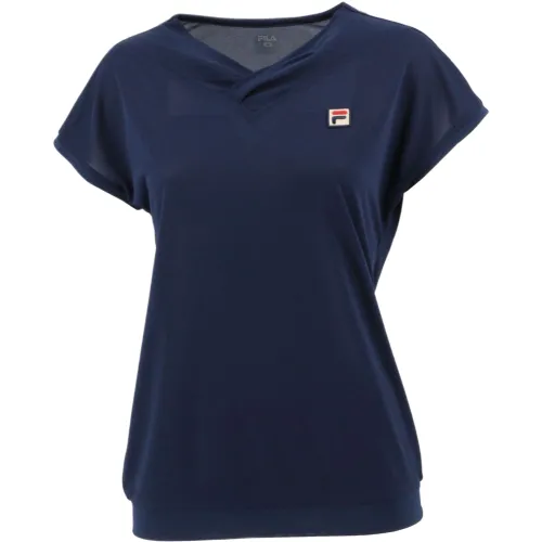 FILA Tennis Tops Women's Marine Blue V Neck Moderate