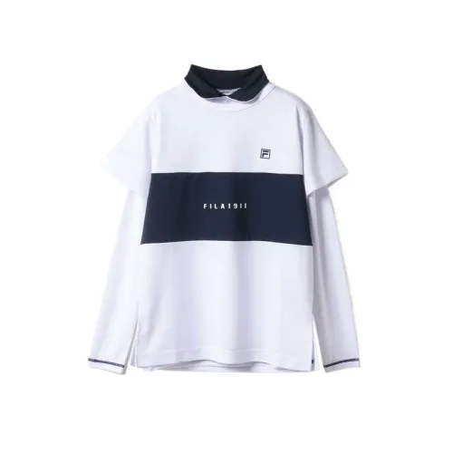 FILA Polo Shirts Women's White Crew Neck Moderate
