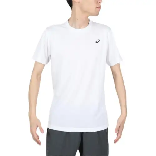ASICS T Shirts Men's White Crew Neck