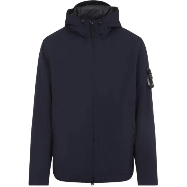 STONE ISLAND Logo Patch Zip Up Hooded Jacket