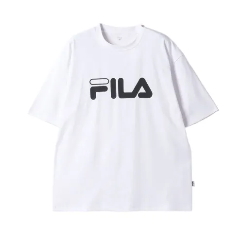 FILA T Shirts Men's White Crew Neck Moderate Straight Fit