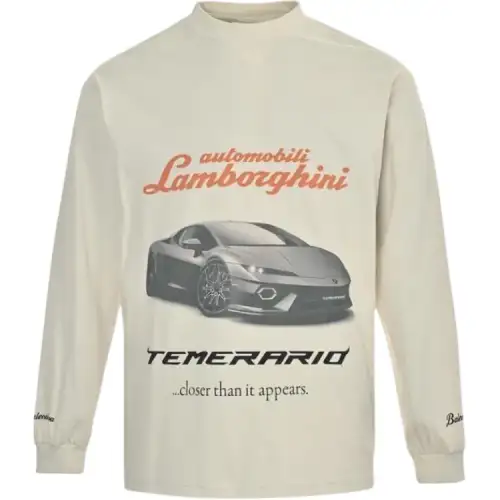 Balenciaga x AUTOMOBILI LAMBORGHINI T Shirt Loose Fit Unisex Dirty White